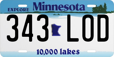 MN license plate 343LOD
