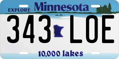MN license plate 343LOE