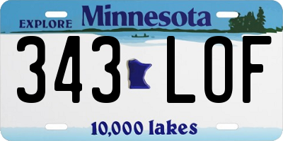 MN license plate 343LOF
