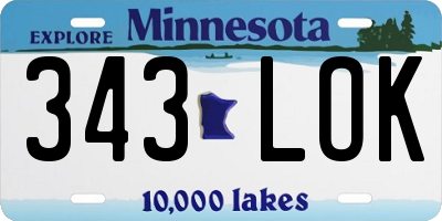 MN license plate 343LOK