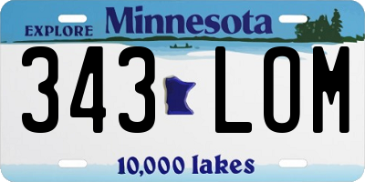 MN license plate 343LOM