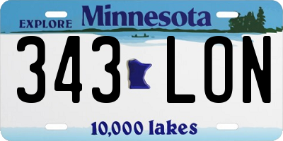 MN license plate 343LON