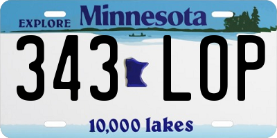 MN license plate 343LOP