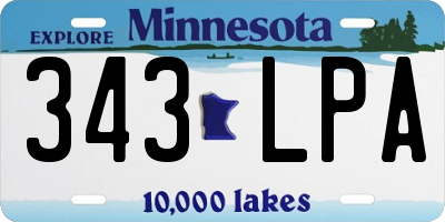 MN license plate 343LPA