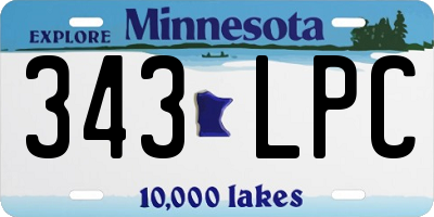 MN license plate 343LPC