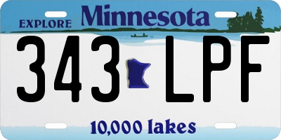 MN license plate 343LPF