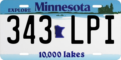 MN license plate 343LPI
