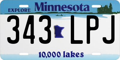 MN license plate 343LPJ