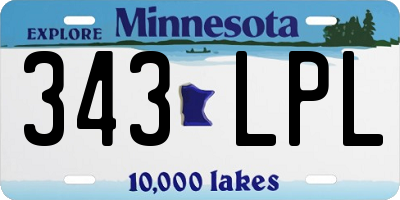 MN license plate 343LPL