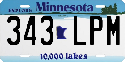 MN license plate 343LPM