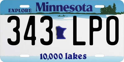 MN license plate 343LPO