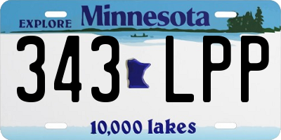 MN license plate 343LPP