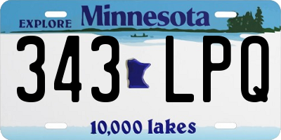 MN license plate 343LPQ