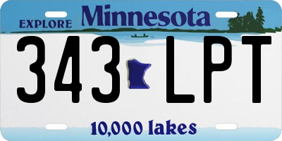 MN license plate 343LPT
