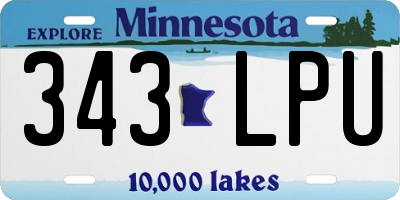 MN license plate 343LPU