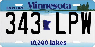 MN license plate 343LPW