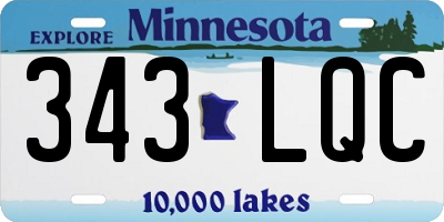 MN license plate 343LQC