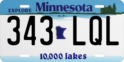 MN license plate 343LQL