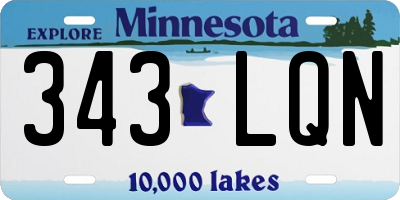 MN license plate 343LQN