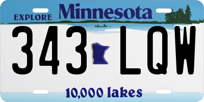 MN license plate 343LQW