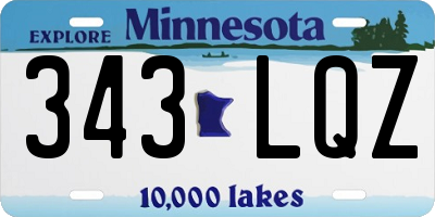 MN license plate 343LQZ