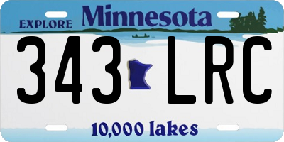MN license plate 343LRC