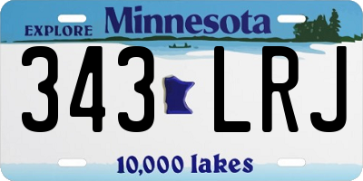 MN license plate 343LRJ