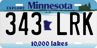 MN license plate 343LRK