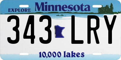 MN license plate 343LRY