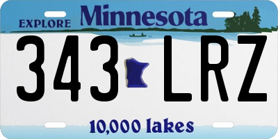 MN license plate 343LRZ