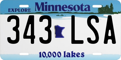 MN license plate 343LSA