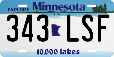 MN license plate 343LSF