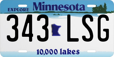 MN license plate 343LSG