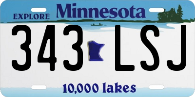 MN license plate 343LSJ