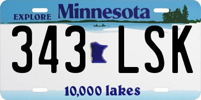 MN license plate 343LSK