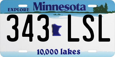 MN license plate 343LSL