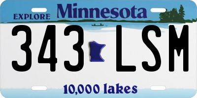 MN license plate 343LSM