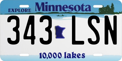 MN license plate 343LSN