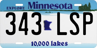 MN license plate 343LSP