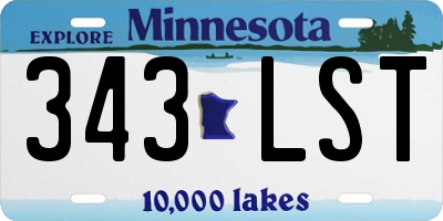 MN license plate 343LST