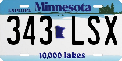 MN license plate 343LSX