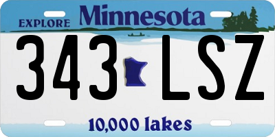 MN license plate 343LSZ