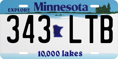 MN license plate 343LTB