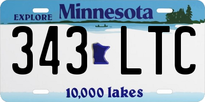 MN license plate 343LTC