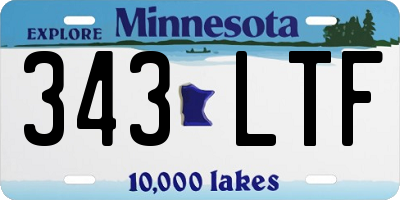 MN license plate 343LTF