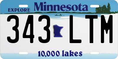 MN license plate 343LTM