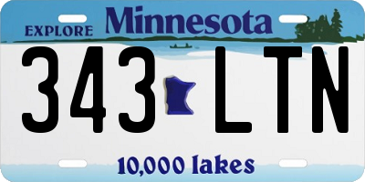 MN license plate 343LTN