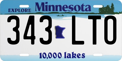MN license plate 343LTO