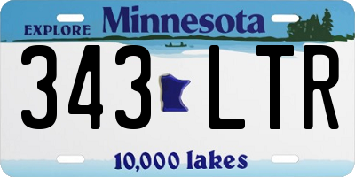 MN license plate 343LTR