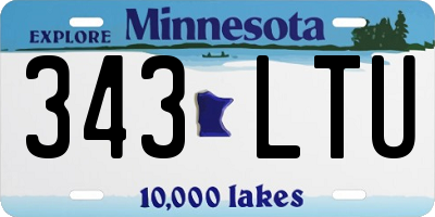 MN license plate 343LTU